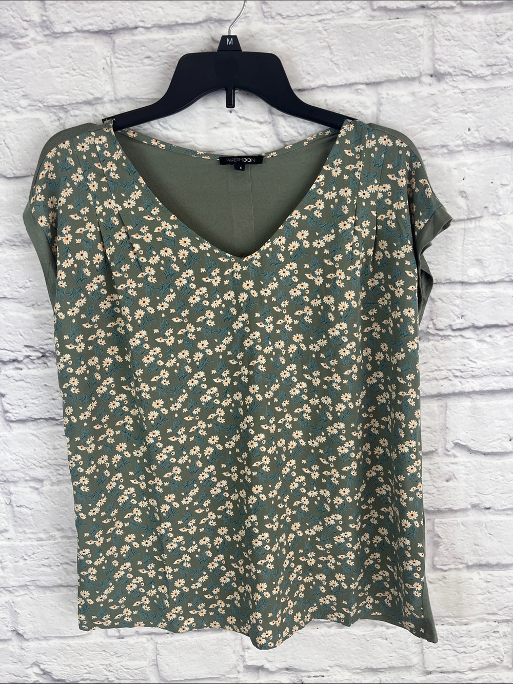 Papermoon NWOT Cottagecore Feminine  Floral lightweight button back blouse small